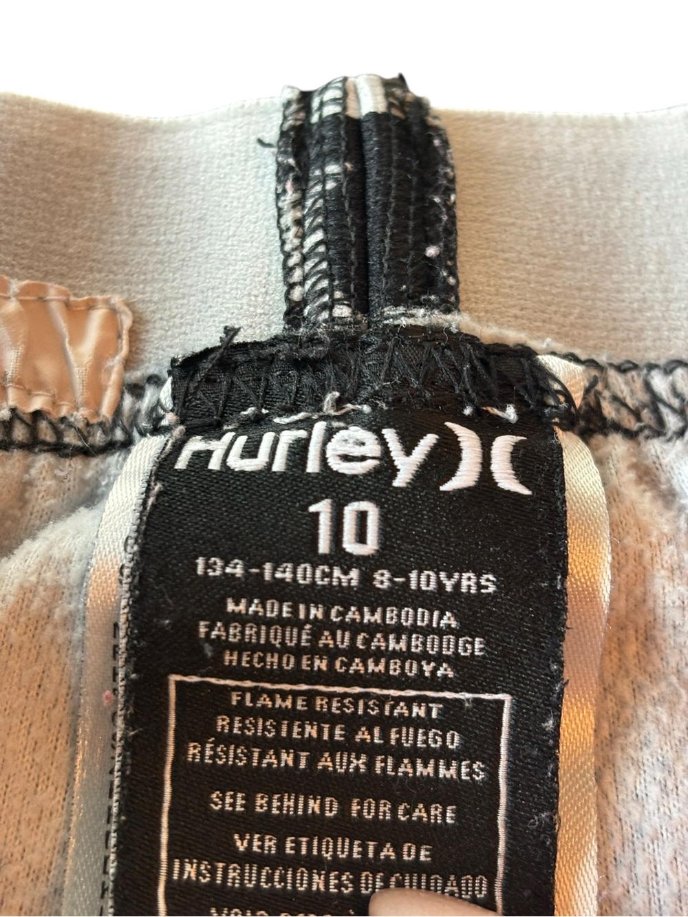 Hurley Black and White Buffalo Plaid Kids Pajama Bottoms Size 10 - Picture 3 of 3